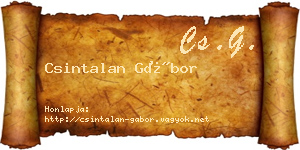 Csintalan Gábor névjegykártya