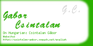 gabor csintalan business card